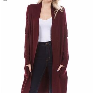 Old Navy Burgundy Long Cardigan Sweater